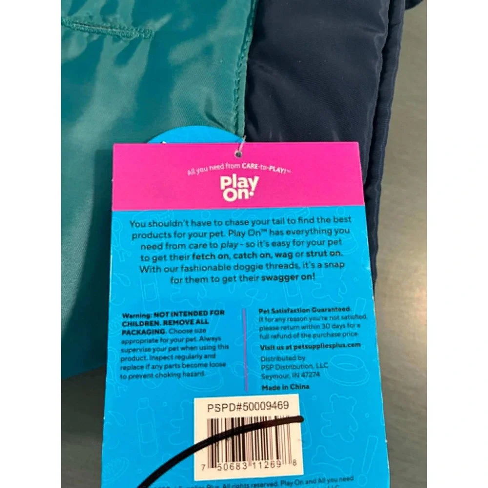Play On Woof Wear 3-in-1 Dog Jacket XL Teal Reflective‎ Fleece Winter Vest